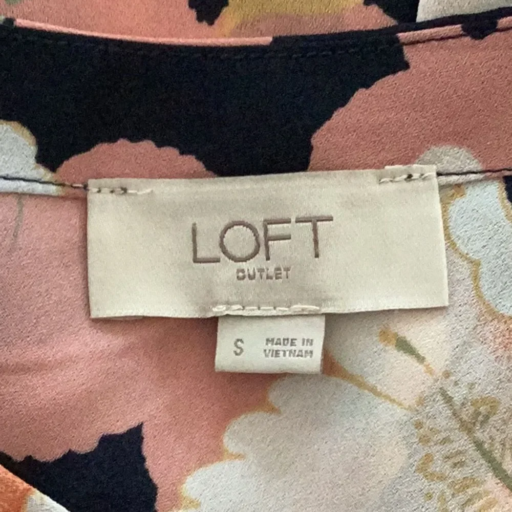 LOFT OUTLET BLOUSE TOP SMALL BRIGHT FLORAL - Picture 4 of 5